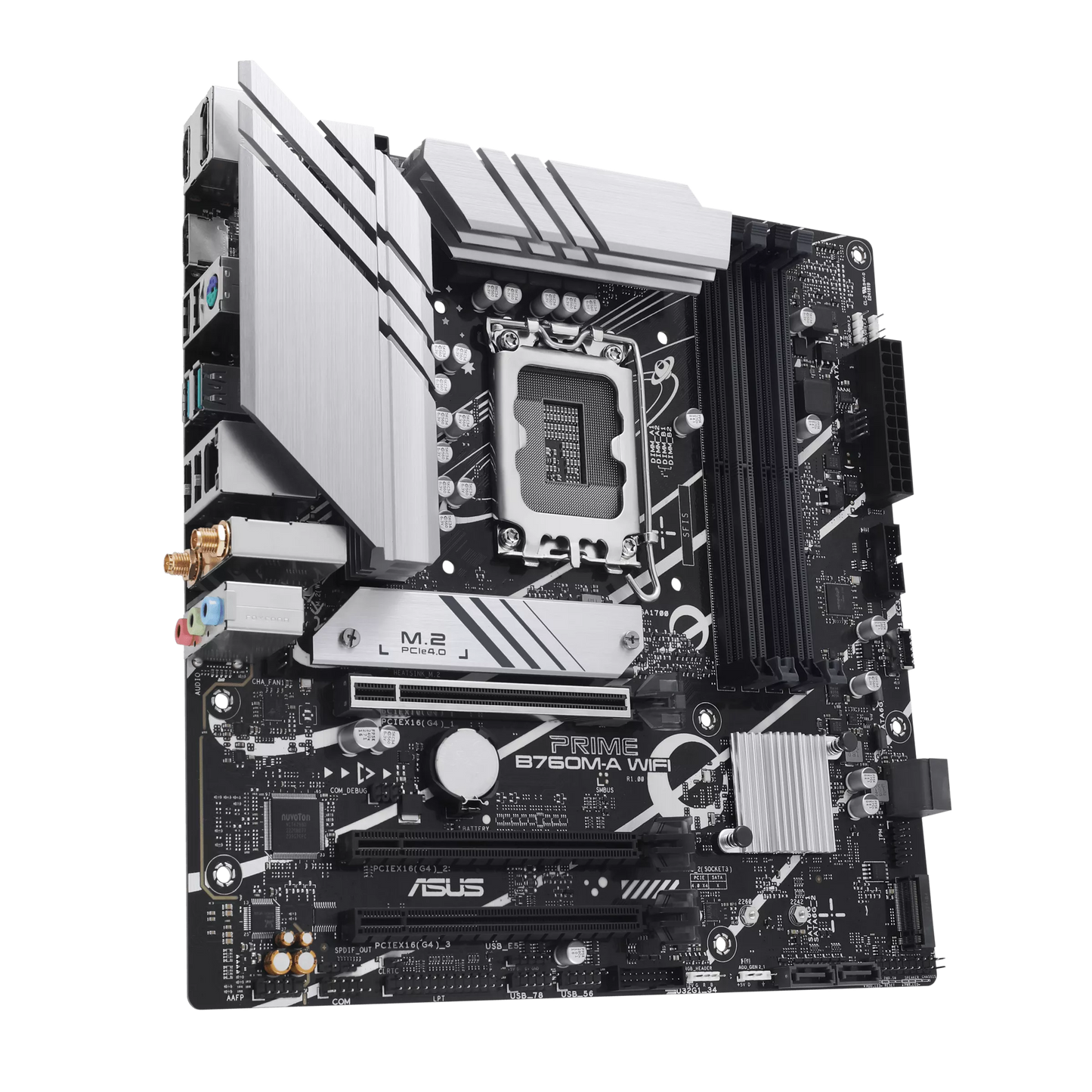 ASUS PRIME B760M-A WIFI Intel B760 Micro-ATX Motherboard — LGA1700 | DDR5 | Wi-Fi 6 | 2.5GbE | PCIe 4.0 | Aura Sync