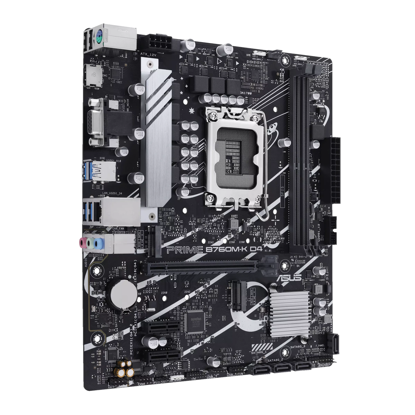 ASUS PRIME B760M-K D4 Intel B760 Micro-ATX Motherboard — LGA1700 | DDR4 | 2.5GbE | PCIe 4.0 | Aura Sync