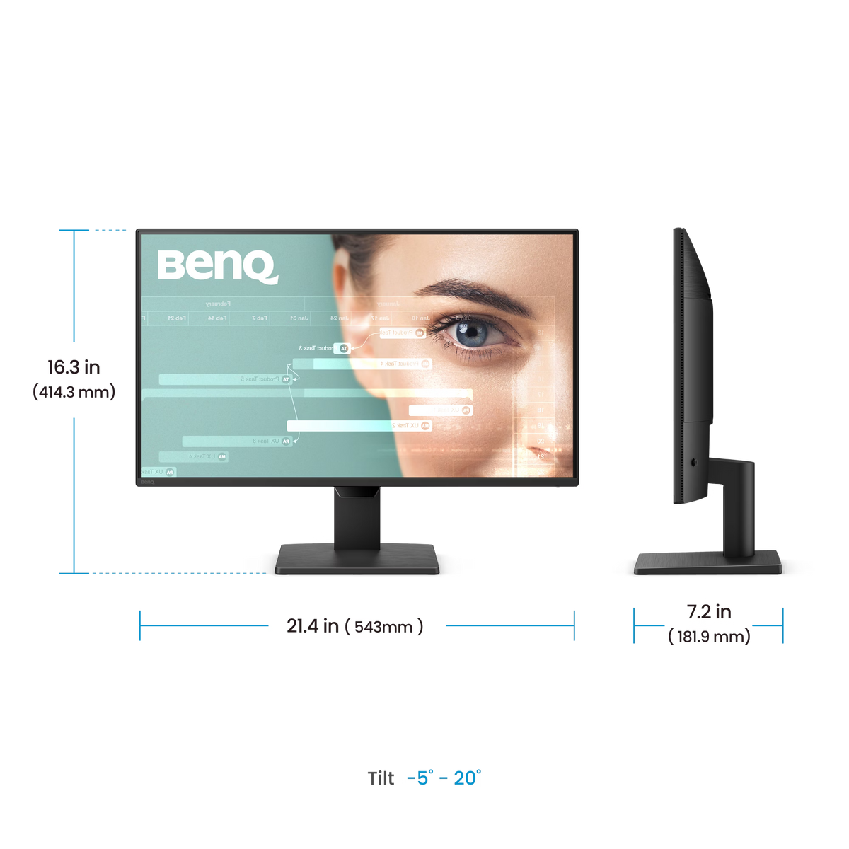 BenQ GW2490P 23.8" FHD IPS Eye-Care Home Office Monitor — 1920×1080 | 120Hz | 5ms GtG/1ms MPRT | 1500:1 | 99% sRGB | 2×HDMI + DisplayPort | Built-in Speakers | TÜV Flicker-Free | Low Blue Light+ | VESA MediaSync | 3-Year Warranty