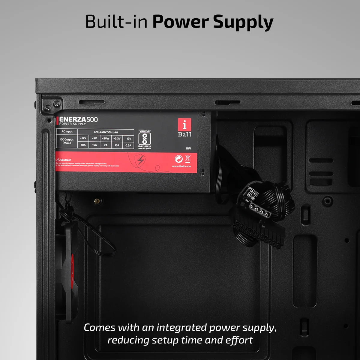 iBall MT:10 Mini-Tower Micro-ATX / Mini-ITX PC Cabinet with SMPS — Black