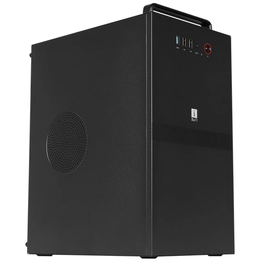 iBall MT:40 Mini-Tower Micro-ATX / Mini-ITX PC Cabinet with SMPS — Black / White