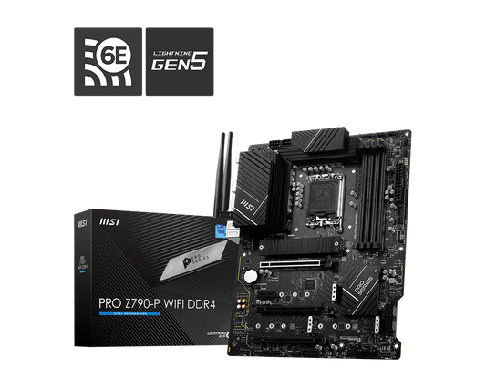 MSI PRO Z790-P WIFI DDR4 Intel Z790 ATX Motherboard — LGA1700 | DDR4 | PCIe 5.0 | Wi-Fi 6E | Intel 2.5GbE | USB 20Gbps | Business PRO Series