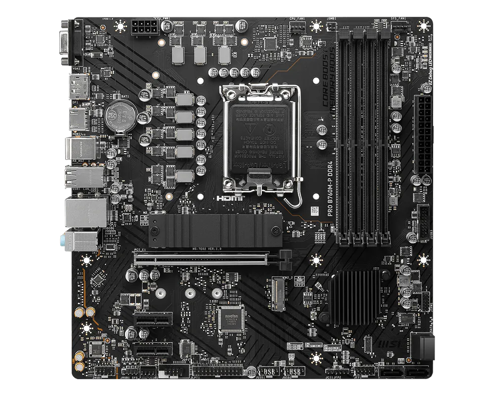 MSI PRO B760M-P DDR4 Intel B760 Micro-ATX Motherboard — LGA1700 | DDR4 | PCIe 4.0 | Triple Display | Business PRO Series