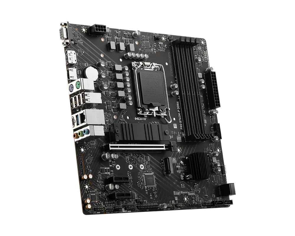 MSI PRO B760M-P DDR4 Intel B760 Micro-ATX Motherboard — LGA1700 | DDR4 | PCIe 4.0 | Triple Display | Business PRO Series