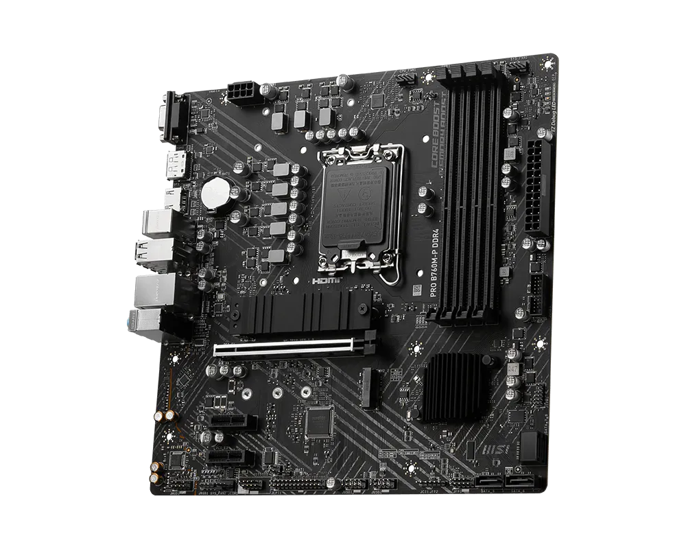 MSI PRO B760M-P DDR4 Intel B760 Micro-ATX Motherboard — LGA1700 | DDR4 | PCIe 4.0 | Triple Display | Business PRO Series