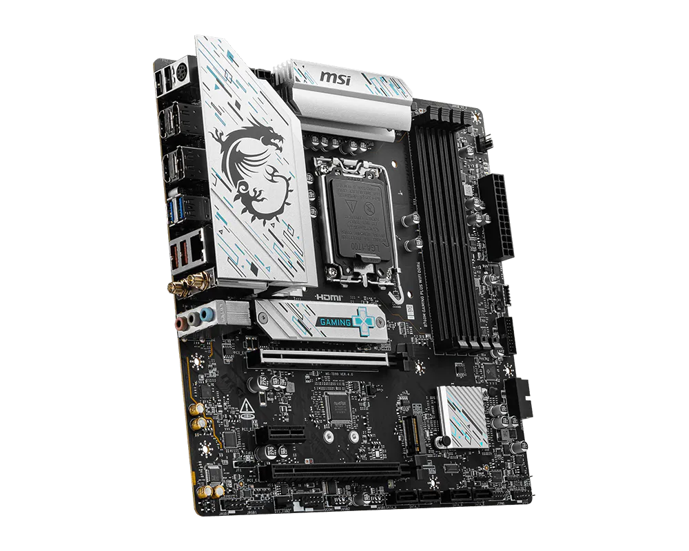 MSI B760M GAMING PLUS WIFI DDR4 Intel B760 Micro-ATX Motherboard — LGA1700 | DDR4 | PCIe 4.0 | Wi-Fi 6E | 2.5GbE | Mystic Light