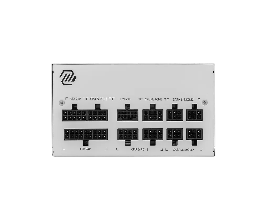 MSI MAG A850GL PCIE5 WHITE 850W Fully Modular ATX 3.1 PSU — 80 Plus Gold | Cybenetics Platinum | PCIe 5.1 | 12+4 Pin Native | Dual EPS | FDB Fan | LLC Full-Bridge | 7-Year Warranty