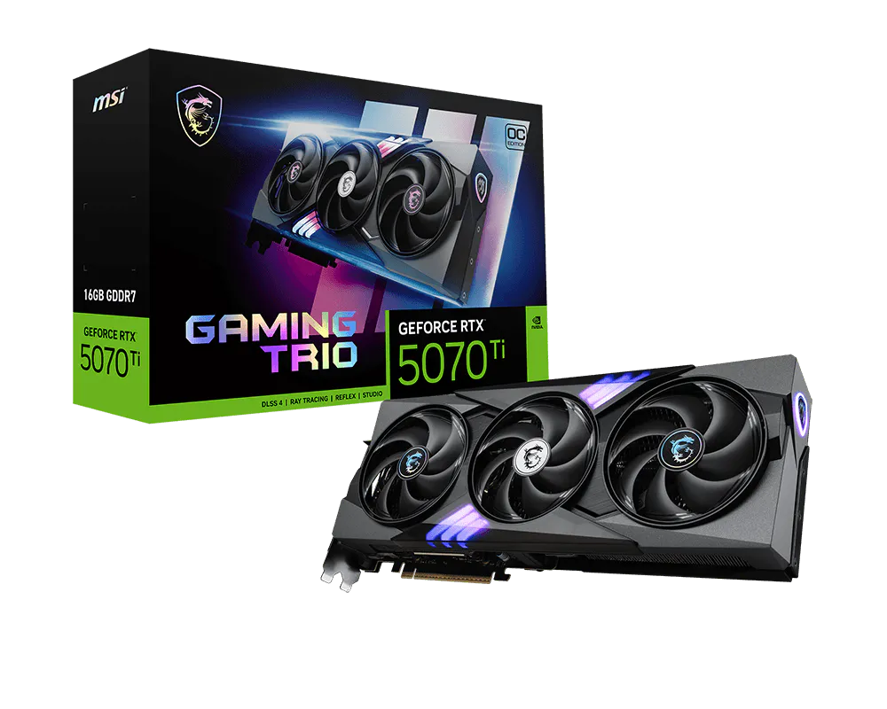 MSI GeForce RTX 5070 Ti 16G GAMING TRIO OC Graphics Card — NVIDIA Blackwell | 16GB GDDR7 | PCIe 5.0 | 2580 MHz
