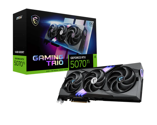 MSI GeForce RTX 5070 Ti 16G GAMING TRIO OC Graphics Card — NVIDIA Blackwell | 16GB GDDR7 | PCIe 5.0 | 2580 MHz