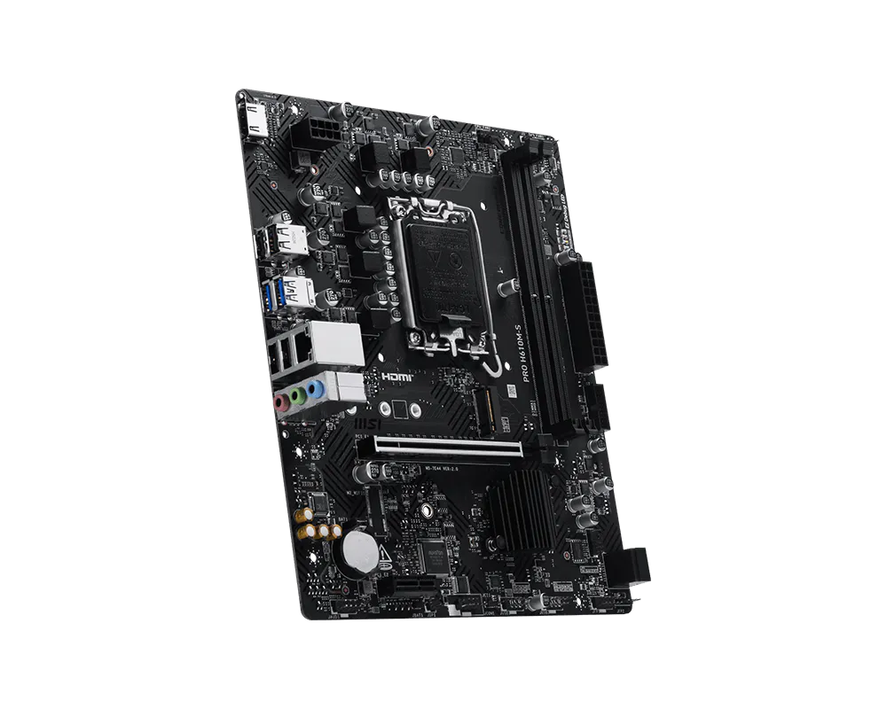 MSI PRO H610M-S Intel H610 Micro-ATX Motherboard — LGA1700 | DDR5 | PCIe 4.0 | COM Port | Compact 200mm | Business PRO Series