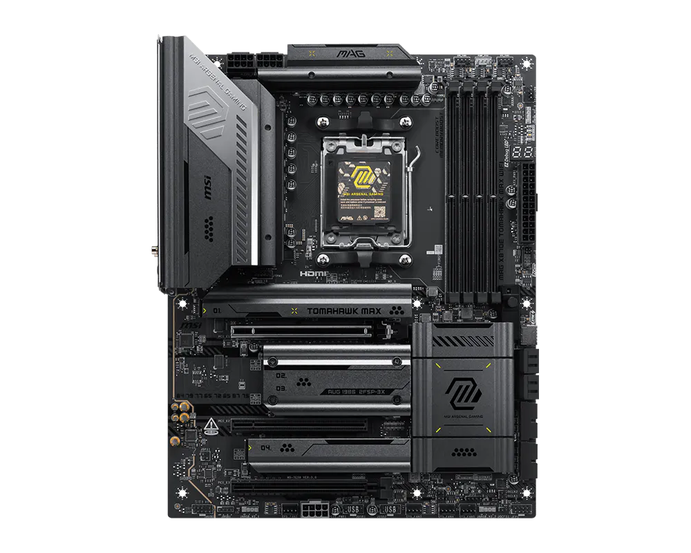 MSI MAG X870E TOMAHAWK MAX WIFI AMD X870E ATX Motherboard — AM5 | DDR5 | PCIe 5.0 | Wi-Fi 7 | 5G LAN | USB 40Gbps | AI PC Ready