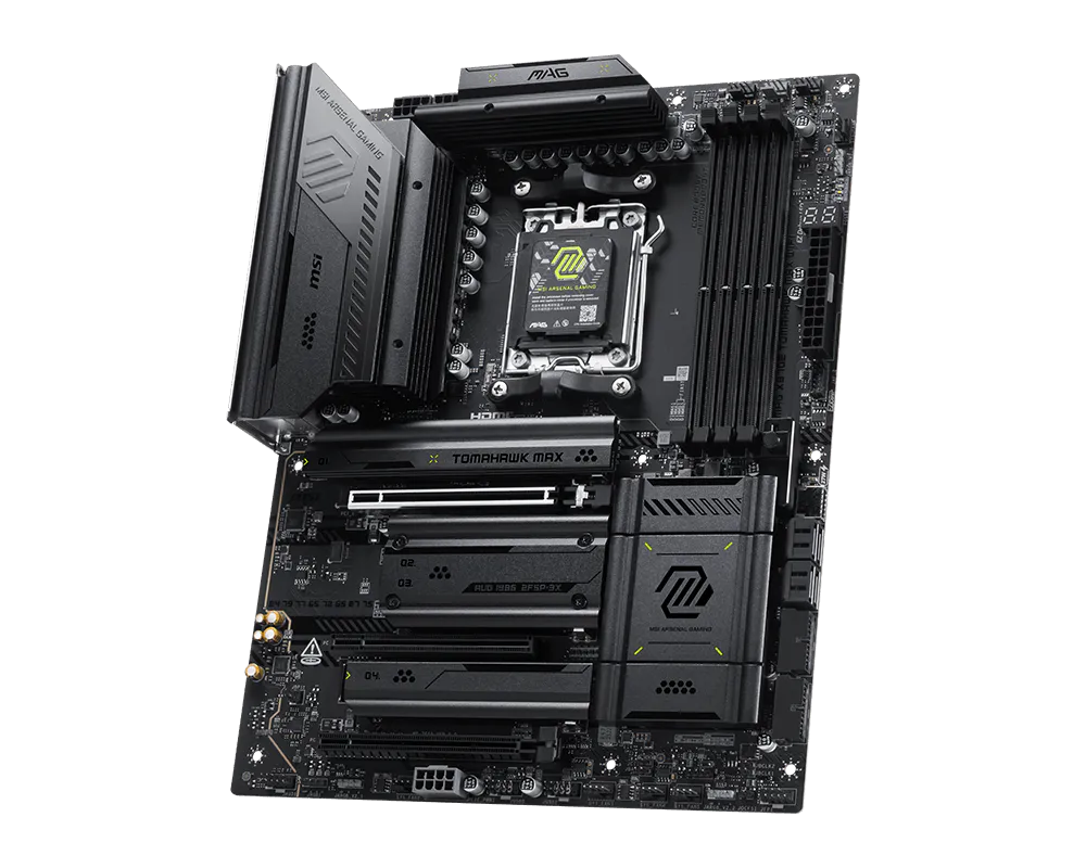 MSI MAG X870E TOMAHAWK MAX WIFI AMD X870E ATX Motherboard — AM5 | DDR5 | PCIe 5.0 | Wi-Fi 7 | 5G LAN | USB 40Gbps | AI PC Ready